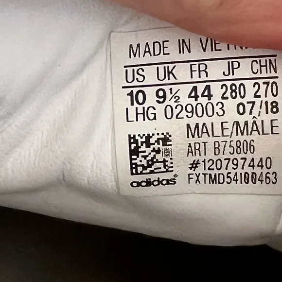 Adidas Men's White and Gray Sneakers