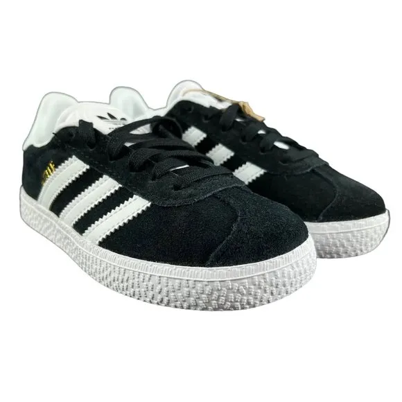 Adidas Originals Gazelle Black White Gold Suede Shoes BB2507 Youth Size 12K
