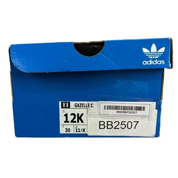 Adidas Originals Gazelle Black White Gold Suede Shoes BB2507 Youth Size 12K