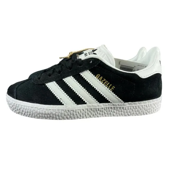 Adidas Originals Gazelle Black White Gold Suede Shoes BB2507 Youth Size 12K