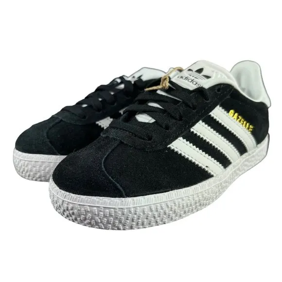 Adidas Originals Gazelle Black White Gold Suede Shoes BB2507 Youth Size 12K