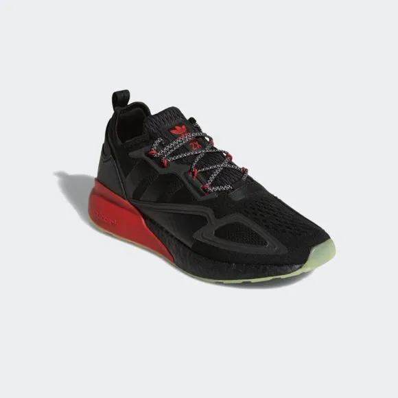 Adidas Originals Mens ZX 2K Boost Shoes Black Scarlet H01925