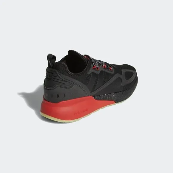 Adidas Originals Mens ZX 2K Boost Shoes Black Scarlet H01925