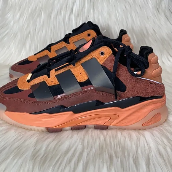 Adidas Originals Niteball Hazy Copper/Black-Acid Orange Shoes FX7642 - Men’s 8.5