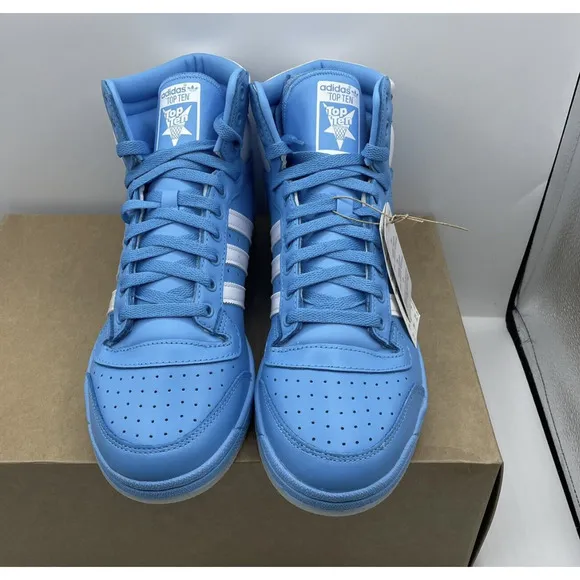 Adidas Originals Top Ten 1 Retro Basketball Shoe Sky Blue Sneaker Shoes Men SZ 8