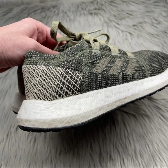 Adidas Pure Boost Go Running Shoes Base Green Lace Up Knit Sneakers Size 5 Men’s