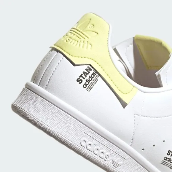 adidas Stan Smith PrimeGreen Vegan Tennis Sneaker White Yellow GV7665 Bl…