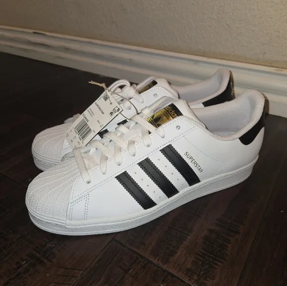 Adidas Superstar Men's White and Black Sneakers