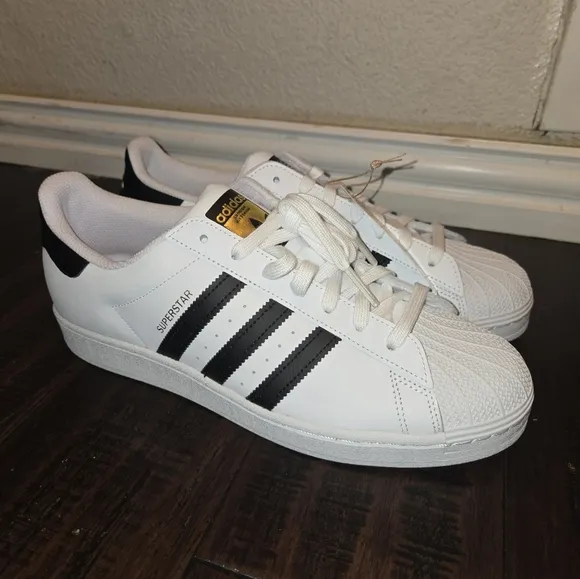 Adidas Superstar Men's White and Black Sneakers
