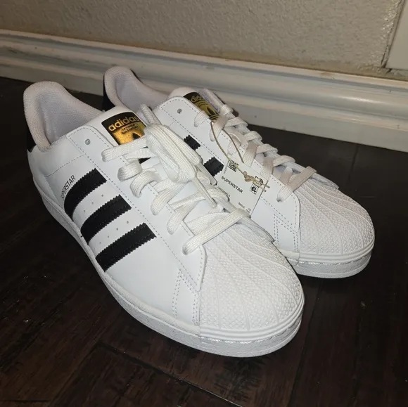 Adidas Superstar Men's White and Black Sneakers