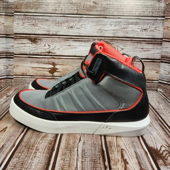 ADIDAS Uptown Select Men's 8 Gray Black Red Athletic Sneakers Shoes D74102 EUC
