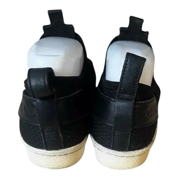 Adidas Women Black White Sneakers Size 5.5 Slip On Shoes Casual Skateboard