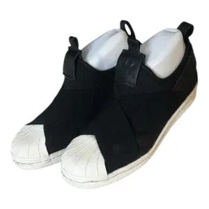 Adidas Women Black White Sneakers Size 5.5 Slip On Shoes Casual Skateboard