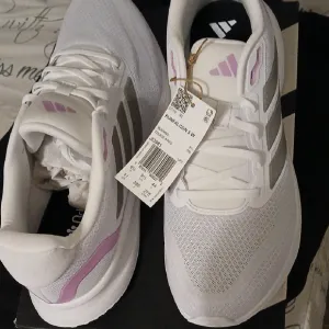 Adidas Women's White and Pink Running Shoes