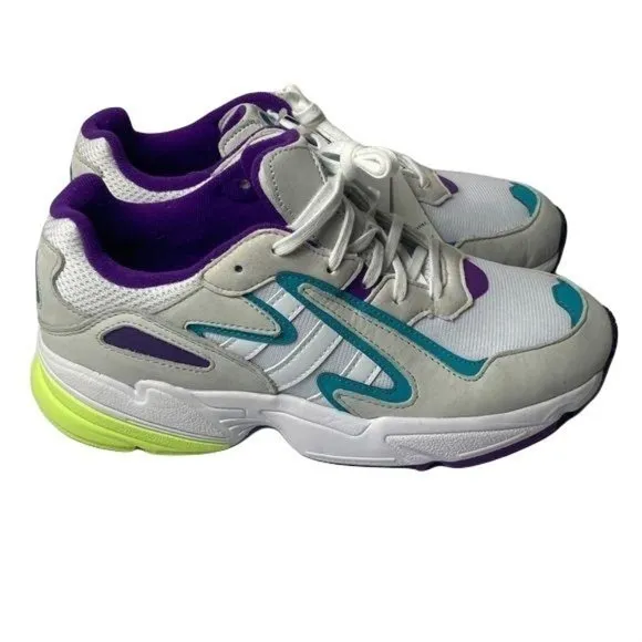 Adidas Yung 69 Chasm J White Purple 6.5 Youth Kids 90s Womens Chunky Y2K Green