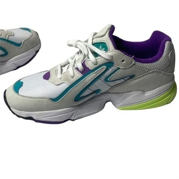Adidas Yung 69 Chasm J White Purple 6.5 Youth Kids 90s Womens Chunky Y2K Green