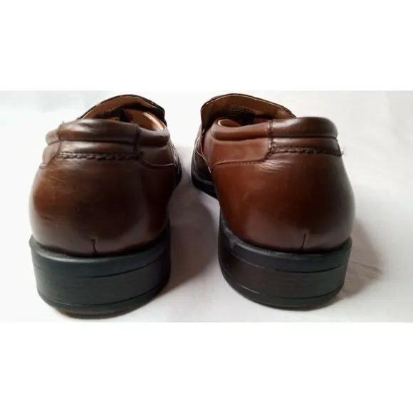Adolfo Dress Shoes Brandy Brown Leather Penny Loafer Men's sz 9.5 US