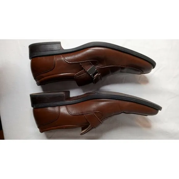 Adolfo Dress Shoes Brandy Brown Leather Penny Loafer Men's sz 9.5 US