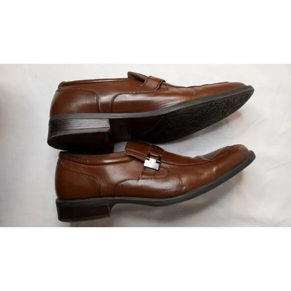 Adolfo Dress Shoes Brandy Brown Leather Penny Loafer Men's sz 9.5 US