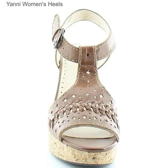 Adrienne Vittadini Revolve platform leather cork sandals 7.5
