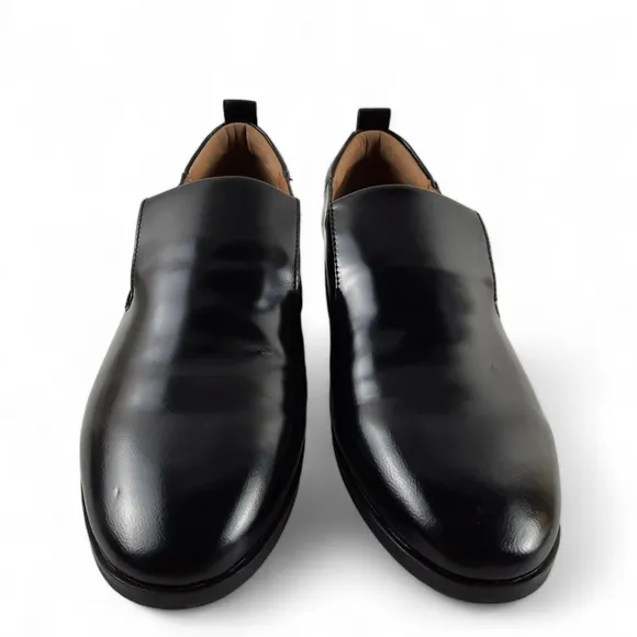 AEROSOLE Menswear Inspired Womens Black Glossy Leather Loafer Minimalist 9.5