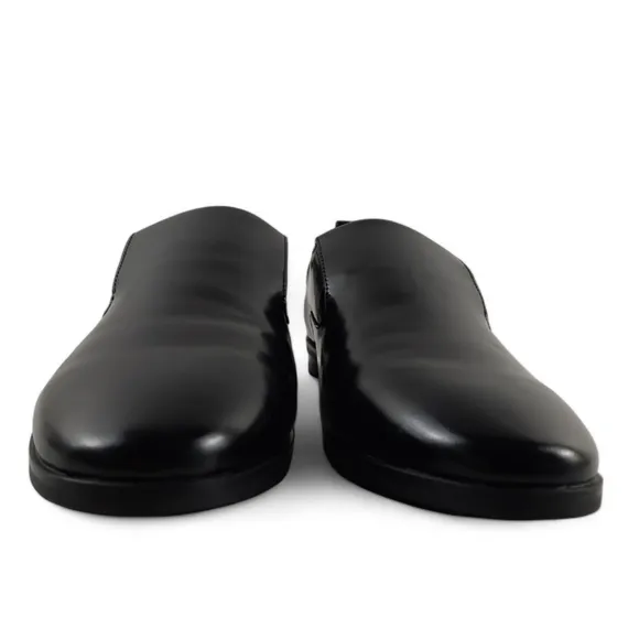 AEROSOLE Menswear Inspired Womens Black Glossy Leather Loafer Minimalist 9.5