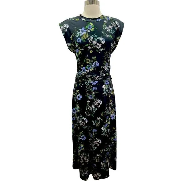 AFRM Floral Cutout Back Winslow Midi Dress Spring Noir Bouquet Womens Size Small