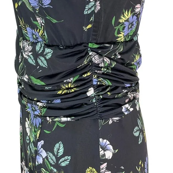 AFRM Floral Cutout Back Winslow Midi Dress Spring Noir Bouquet Womens Size Small