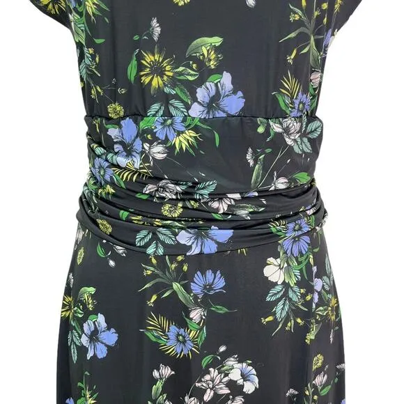 AFRM Floral Cutout Back Winslow Midi Dress Spring Noir Bouquet Womens Size Small
