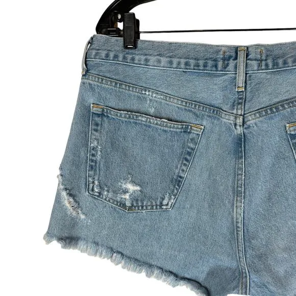 AGOLDE Parker Vintage Cut-Off Denim Shorts in Swapmeet 32 Distressed Raw Hem