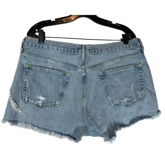 AGOLDE Parker Vintage Cut-Off Denim Shorts in Swapmeet 32 Distressed Raw Hem