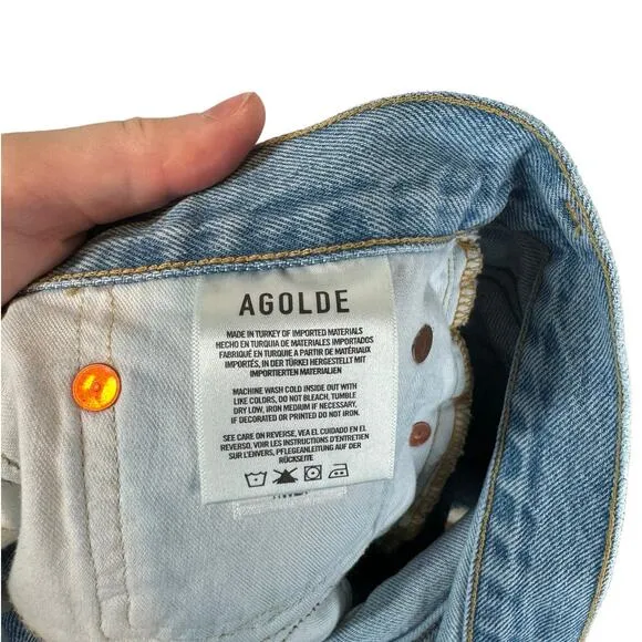 AGOLDE Parker Vintage Cut-Off Denim Shorts in Swapmeet 32 Distressed Raw Hem