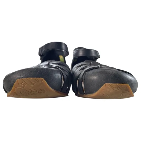 Ahnu Shoes Women’s US 9 Nubuck Black Leather Malini Woven Close Toe Sandal EU 40