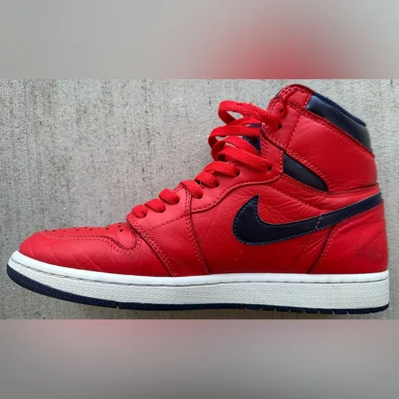 Air Jordan 1 Retro David Letterman 2016 Red Blue Sneakers Men Size 9 Authentic
