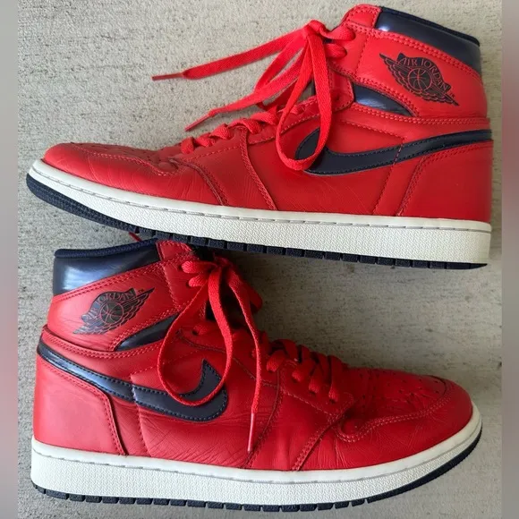 Air Jordan 1 Retro David Letterman 2016 Red Blue Sneakers Men Size 9 Authentic