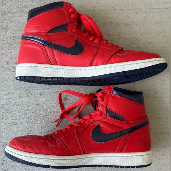Air Jordan 1 Retro David Letterman 2016 Red Blue Sneakers Men Size 9 Authentic