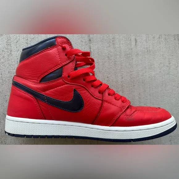 Air Jordan 1 Retro David Letterman 2016 Red Blue Sneakers Men Size 9 Authentic