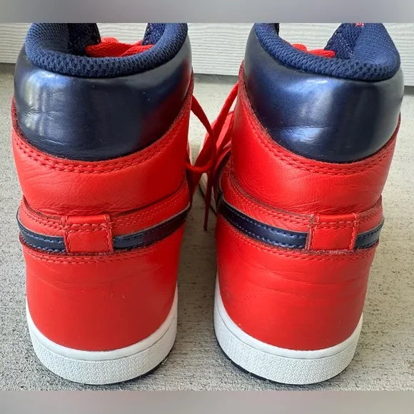 Air Jordan 1 Retro David Letterman 2016 Red Blue Sneakers Men Size 9 Authentic