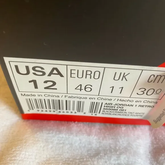 Air Jordan 1 Retro High OG Black and Crimson Tint
