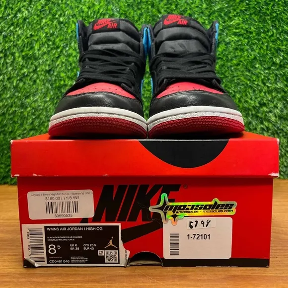 Air Jordan 1 Retro High OG UNC to Chi Black Red Blue