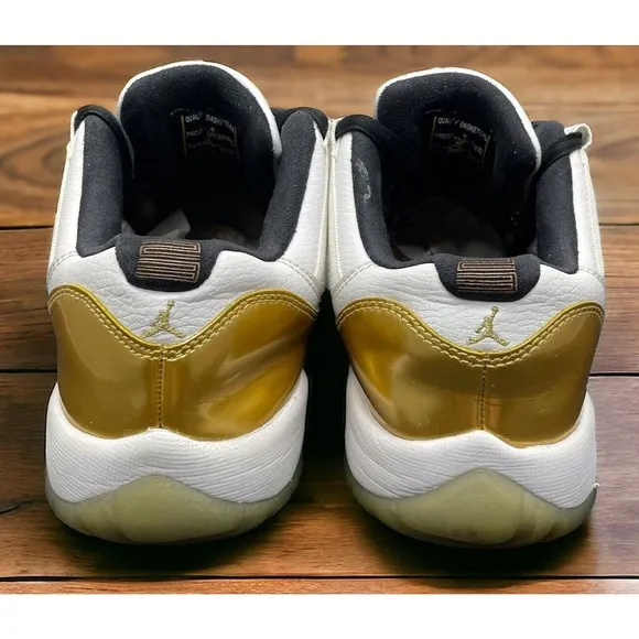 Air Jordan 11 Retro Low Gold White Nike Shoes Boys 5Y Light Use Fast Shipping
