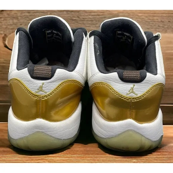 Air Jordan 11 Retro Low Gold White Nike Shoes Boys 5Y Light Use Fast Shipping