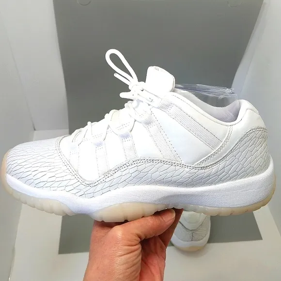 Air Jordan‎ 11 Retro Low Heiress Pure Platinum Sneakers, Size 7Y|8.5W| EUR 40