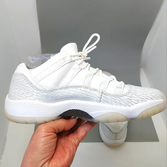 Air Jordan‎ 11 Retro Low Heiress Pure Platinum Sneakers, Size 7Y|8.5W| EUR 40