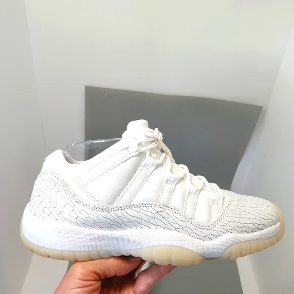 Air Jordan‎ 11 Retro Low Heiress Pure Platinum Sneakers, Size 7Y|8.5W| EUR 40