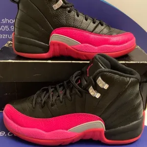 Air Jordan 12 Retro Black Deadly Pink Kids 5y