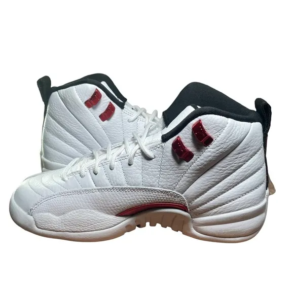 Air Jordan 12 Retro 'Twist' (GS) White Red 153265-106 Kid's 4Y / Wms 5.5 Shoes