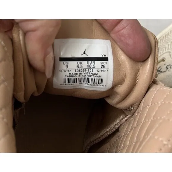 Air Jordan 12 Sz 9 Women Retro Vachetta Tan AO6068-203 Sneakers Shoes Basketball
