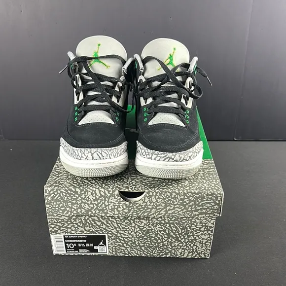 AIR JORDAN 3 RETRO BLACK/PINE GREEN-SILVER-WHITE