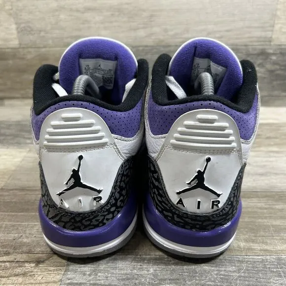 Air Jordan 3 Retro GS Dark Iris Shoes Youth 6.5 White Purple Nike DM0967-105